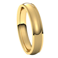 18K Yellow Gold 4 mm Half Round Edge Comfort Fit Wedding Band 6