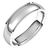 18K White Gold 5 mm Half Round Edge Comfort Fit Wedding Band 1