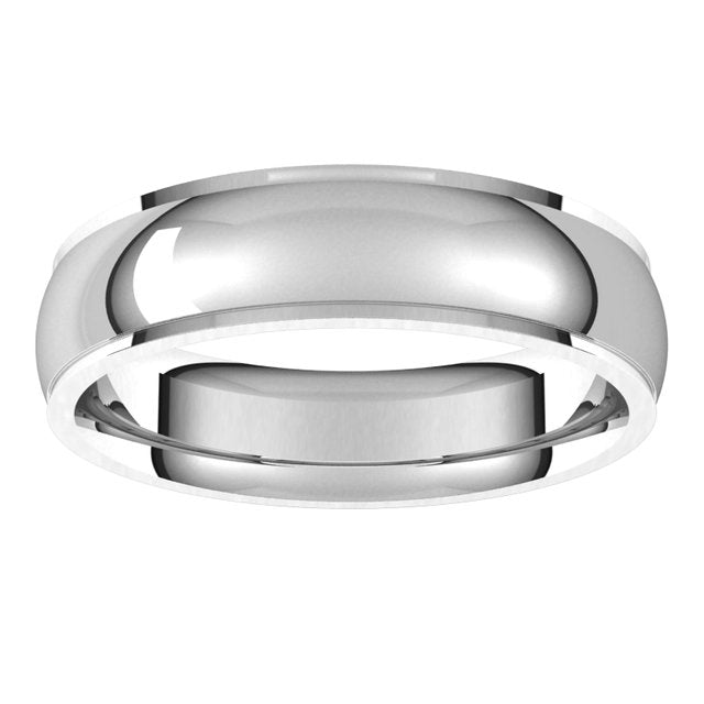 18K White Gold 5 mm Half Round Edge Comfort Fit Wedding Band 3