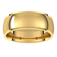 18K Yellow Gold 7 mm Half Round Edge Comfort Fit Wedding Band 3