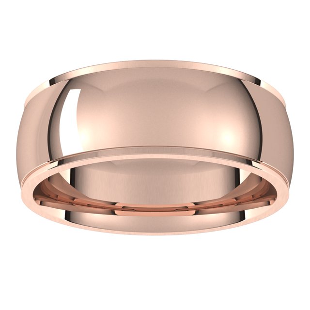 18K Rose Gold 7 mm Half Round Edge Comfort Fit Wedding Band 3