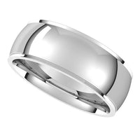 10K White Gold 7 mm Half Round Edge Comfort Fit Wedding Band 5