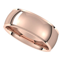 18K Rose Gold 7 mm Half Round Edge Comfort Fit Wedding Band 5