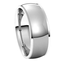 10K White Gold 7 mm Half Round Edge Comfort Fit Wedding Band 6