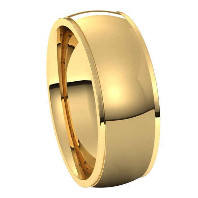 18K Yellow Gold 7 mm Half Round Edge Comfort Fit Wedding Band 6