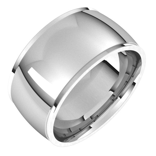 18K White Gold 10 mm Half Round Edge Comfort Fit Wedding Band 1