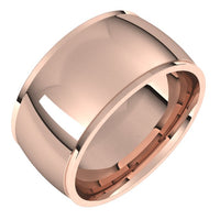 10K Rose Gold 10 mm Half Round Edge Comfort Fit Wedding Band 1