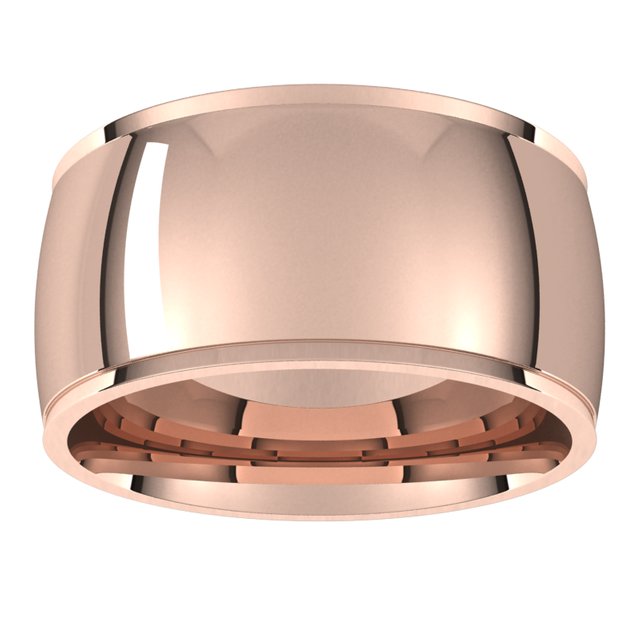 10K Rose Gold 10 mm Half Round Edge Comfort Fit Wedding Band 3