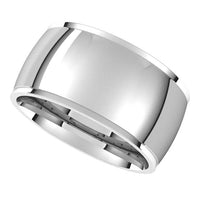 18K White Gold 10 mm Half Round Edge Comfort Fit Wedding Band 5