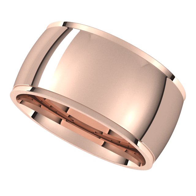 10K Rose Gold 10 mm Half Round Edge Comfort Fit Wedding Band 5