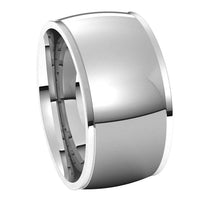 18K White Gold 10 mm Half Round Edge Comfort Fit Wedding Band 6