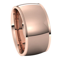 10K Rose Gold 10 mm Half Round Edge Comfort Fit Wedding Band 6