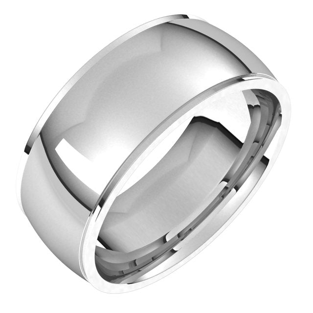 18K White Gold 8 mm Half Round Edge Comfort Fit Wedding Band 1