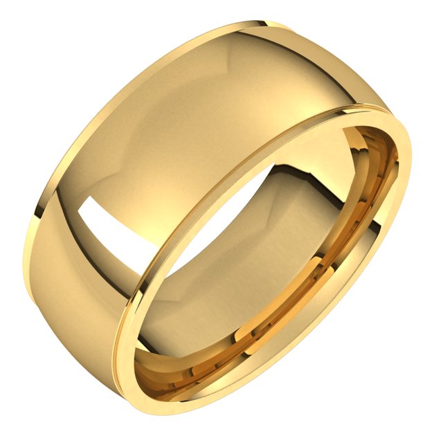 18K Yellow Gold 8 mm Half Round Edge Comfort Fit Wedding Band 1