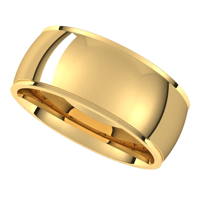 18K Yellow Gold 8 mm Half Round Edge Comfort Fit Wedding Band 5