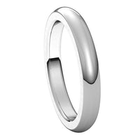 10K White Gold 3 mm Half Round Comfort Fit Heavy Wedding Band 6