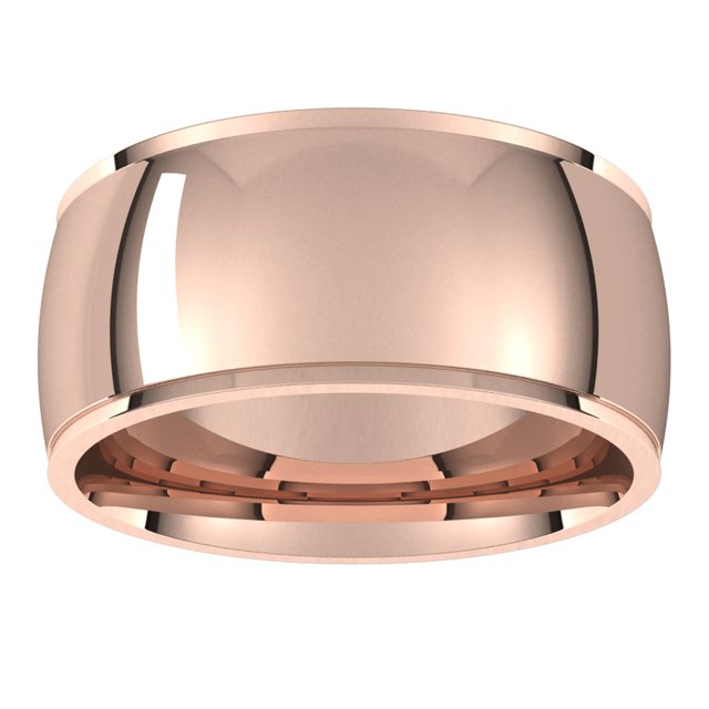 18K Rose Gold 9 mm Half Round Edge Comfort Fit Wedding Band 3