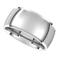 10K White Gold 9 mm Half Round Edge Comfort Fit Wedding Band 5