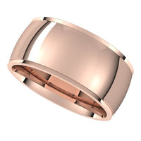 18K Rose Gold 9 mm Half Round Edge Comfort Fit Wedding Band 5