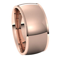 18K Rose Gold 9 mm Half Round Edge Comfort Fit Wedding Band 6