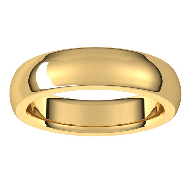 14K Yellow Gold 5 mm Half Round Comfort Fit Heavy Wedding Band 3