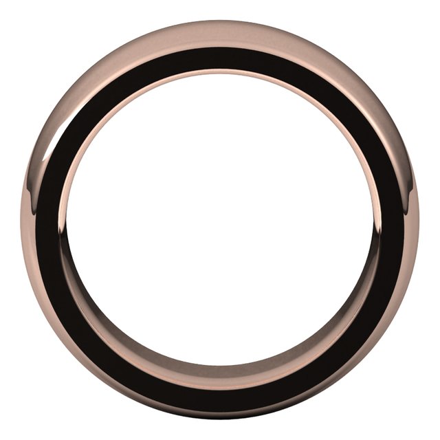 14K Rose Gold 8 mm Half Round Comfort Fit Heavy Wedding Band 2