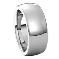 Platinum 8 mm Half Round Comfort Fit Heavy Wedding Band 6