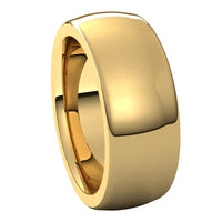 18K Yellow Gold 8 mm Half Round Comfort Fit Heavy Wedding Band 6