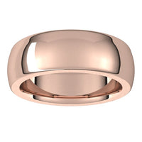 14K Rose Gold 7 mm Half Round Comfort Fit Heavy Wedding Band 3