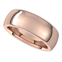 14K Rose Gold 7 mm Half Round Comfort Fit Heavy Wedding Band 5