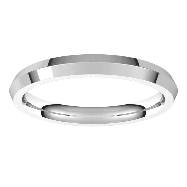 10K White Gold 2.5 mm Knife Edge Comfort Fit Wedding Band 3