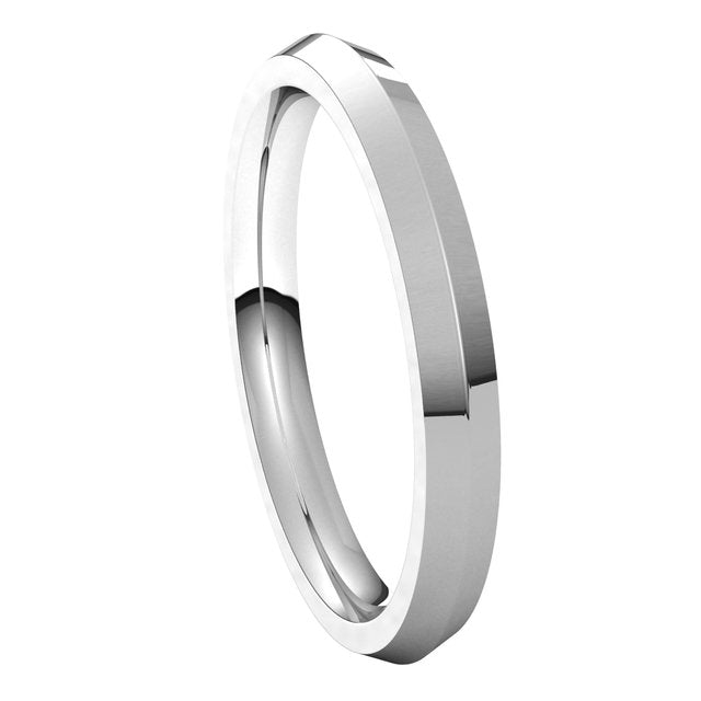 10K White Gold 2.5 mm Knife Edge Comfort Fit Wedding Band 6