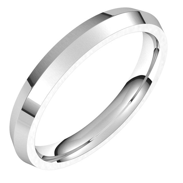 Platinum 3 mm Knife Edge Comfort Fit Wedding Band 1