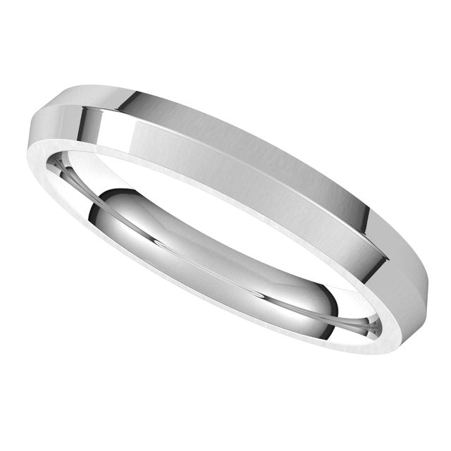 14K White Gold 3 mm Knife Edge Comfort Fit Wedding Band 5