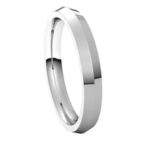 Platinum 3 mm Knife Edge Comfort Fit Wedding Band 6