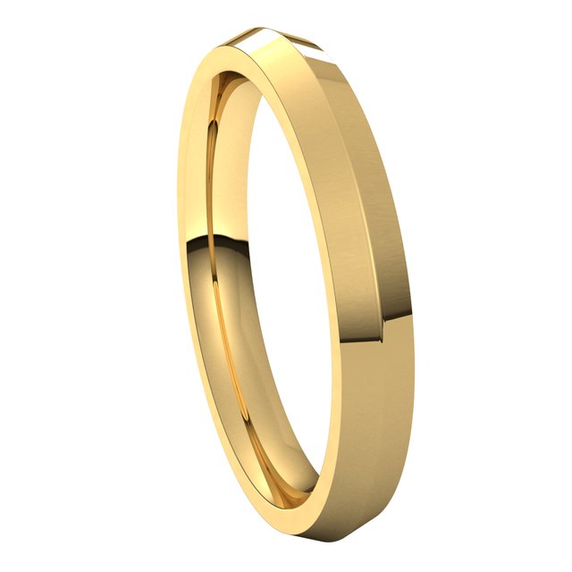 10K Yellow Gold 3 mm Knife Edge Comfort Fit Wedding Band 6