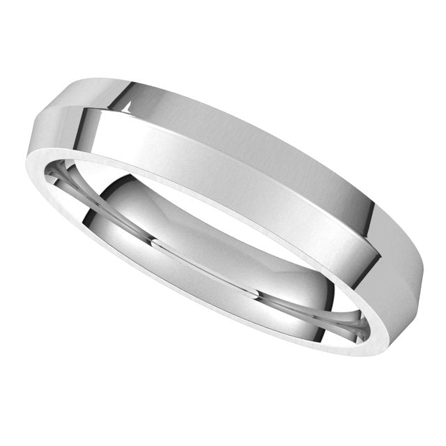 Platinum 4 mm Knife Edge Comfort Fit Wedding Band 5