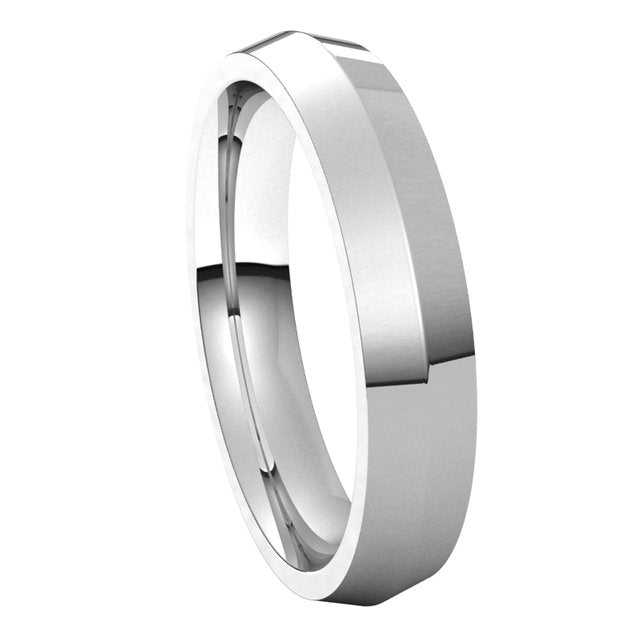 Butter Knife Edge Ring (4mm), Platinum / Platinum