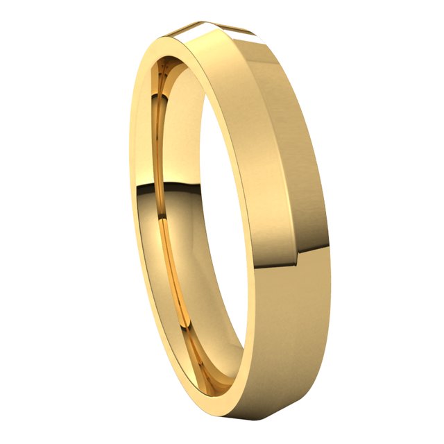 10K Yellow Gold 4 mm Knife Edge Comfort Fit Wedding Band 6