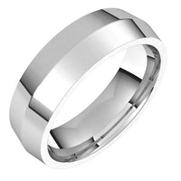 10K White Gold 6 mm Knife Edge Comfort Fit Wedding Band 1