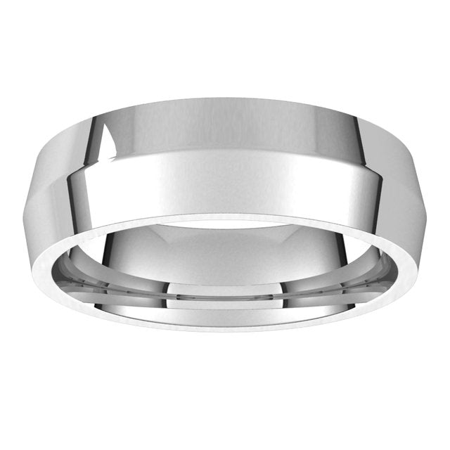 10K White Gold 6 mm Knife Edge Comfort Fit Wedding Band 3