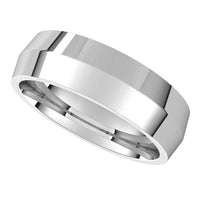 10K White Gold 6 mm Knife Edge Comfort Fit Wedding Band 5