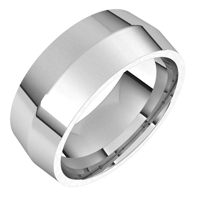 14K White Gold 8 mm Knife Edge Comfort Fit Wedding Band 1