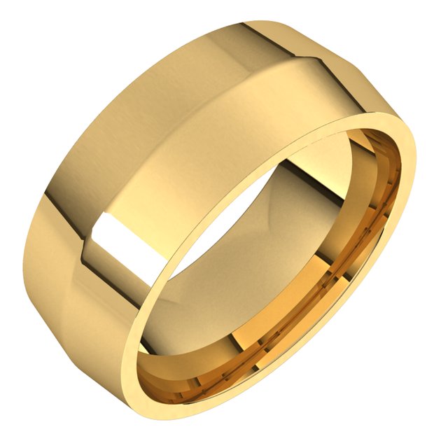 10K Yellow Gold 8 mm Knife Edge Comfort Fit Wedding Band 1