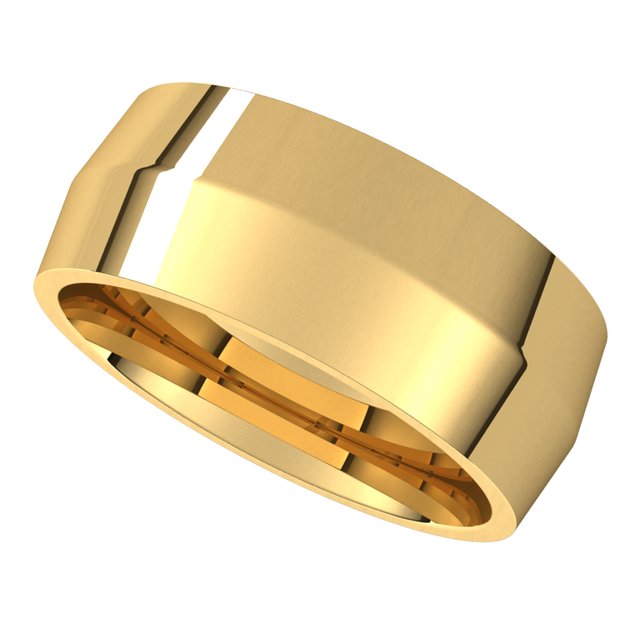 10K Yellow Gold 8 mm Knife Edge Comfort Fit Wedding Band 5