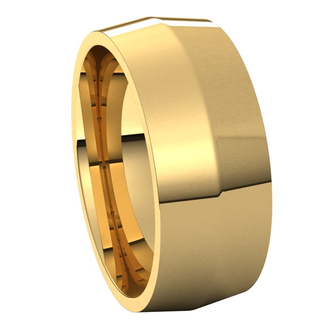 10K Yellow Gold 8 mm Knife Edge Comfort Fit Wedding Band 6