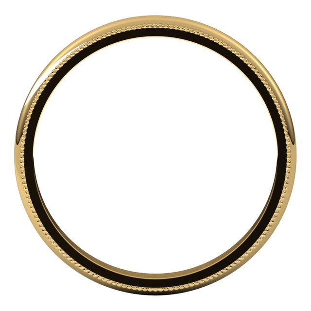 10K Yellow Gold 2.5 mm Milgrain Half Round Wedding Band 2