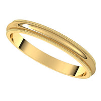 10K Yellow Gold 2.5 mm Milgrain Half Round Wedding Band 5