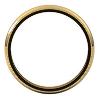 14K Yellow Gold 3 mm Milgrain Half Round Wedding Band 2