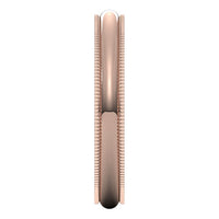 14K Rose Gold 3 mm Milgrain Half Round Wedding Band 4